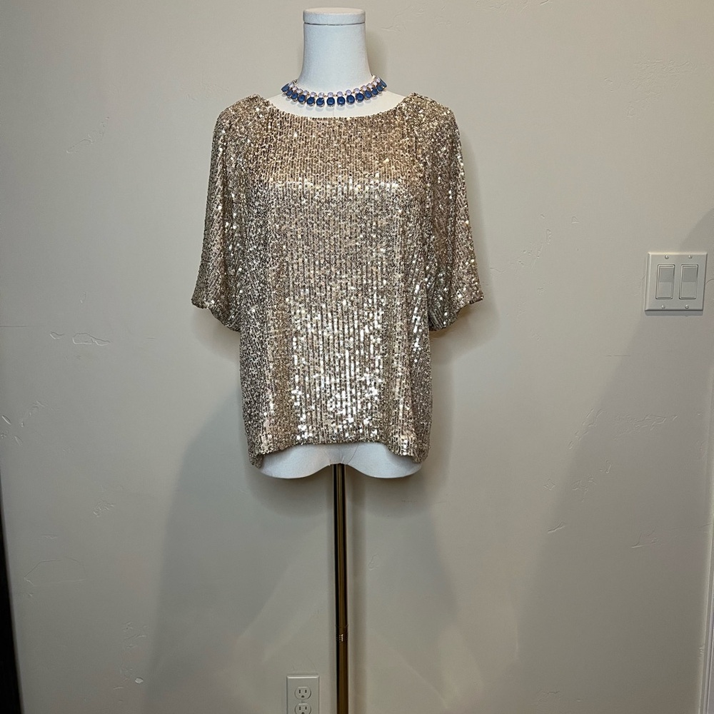 Lilly Pulitzer Gold Sequin Blouse